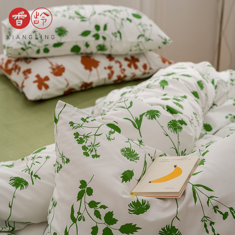 北欧轻奢60支纯棉四件套 春秋裸睡双面全棉床单被套床笠床上用品