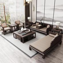 新中式沙发现代客厅贵妃实木沙发禅意罗汉床组合酒店别墅家具现货