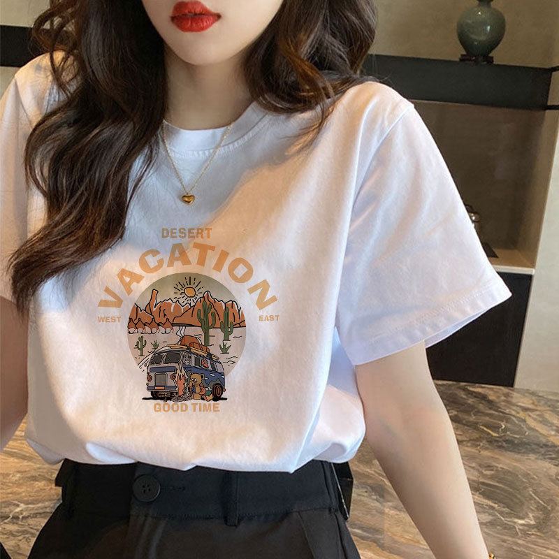 White Pure Cotton Short-Sleeved T-shirt Women's 2024 New Summer Retro Hong Kong Style Chic Niche Design Shoulder Top