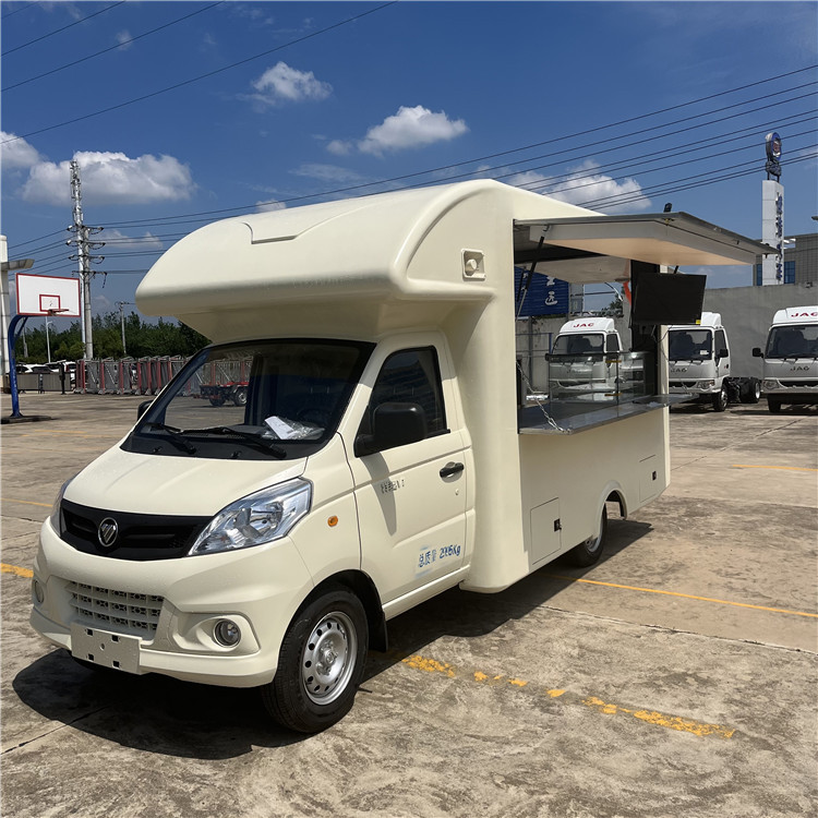 福田玻璃钢材质餐车多功能冰淇淋车网红打卡地小吃摆摊汽车