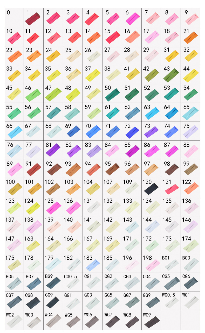 36色彩笔颜色对照表图片