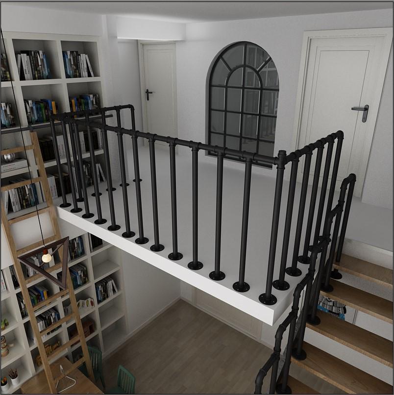 厂家水管楼梯扶手简约现代阁楼围栏餐厅酒吧栏杆儿童老人安全护栏