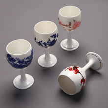 景德镇创意陶瓷酒杯    葡萄酒杯150毫升三两酒杯玉瓷家用杯摆件