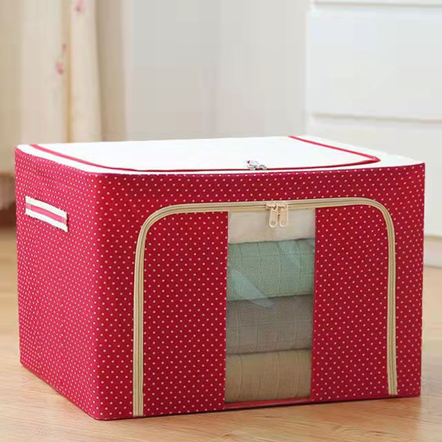 Steel Frame Storage Box Oxford Cloth Clothing Storage Box Quilt Storage Box Foldable Wardrobe Cloth Storage Bag with Lid