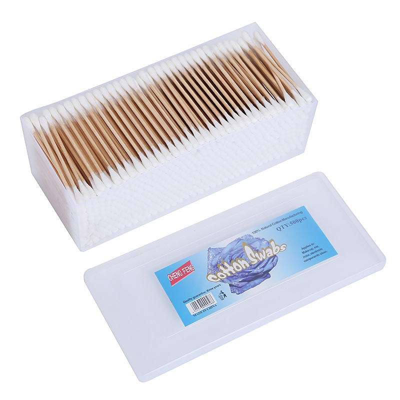 Cross-Border New Arrival Large Boxed Cotton Swab Household Double-Headed Multi-Functional Cotton Swab Disposable Cleaning Cotton Swab Wholesale