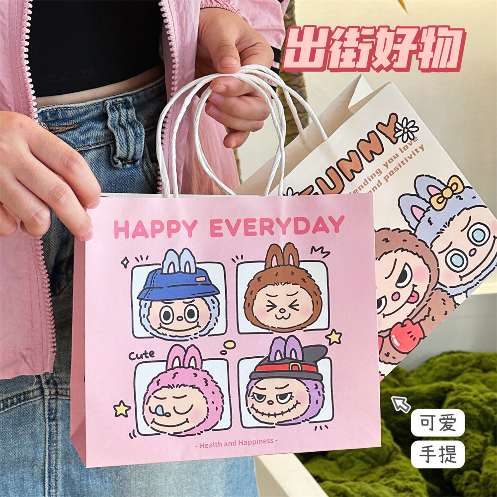 cute creative plush bunny gift bag gift for girls packaging storage tote fashion cartoon paper bag wholesale