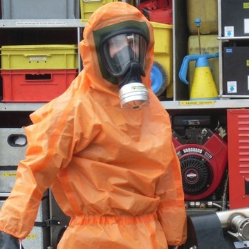 微护佳5000-151防护服连体带靴套b级液密型2级应急救援重型防化服