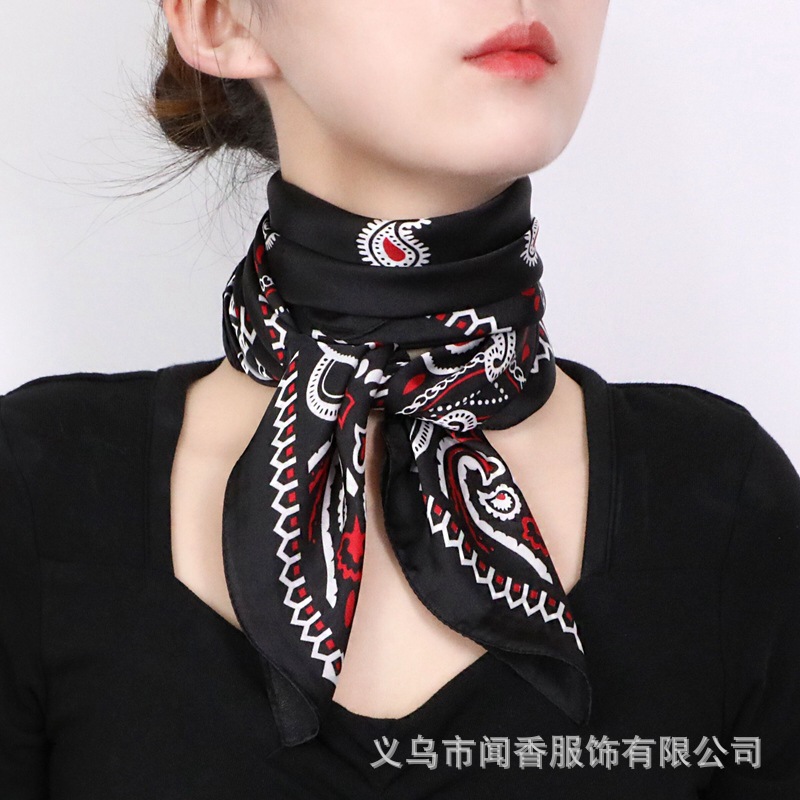 Cashew Ethnic Style Retro Square Scarf 70cm Fashion Square Scarf Cervical Support Mother Middle-Aged and Elderly Scarf Scarf