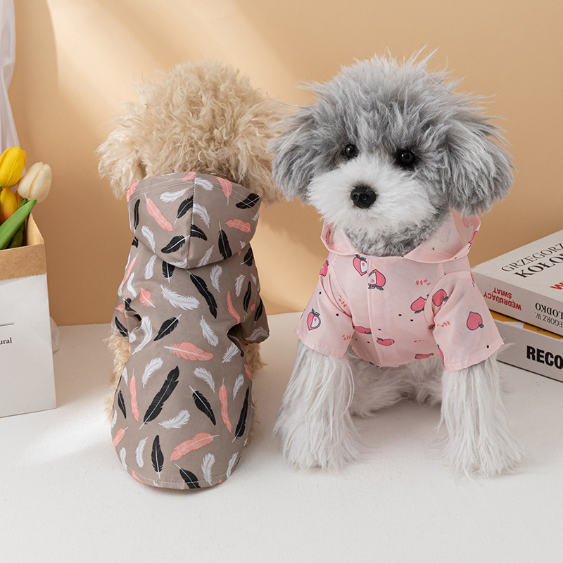 Puppy Raincoat Four-Legged Waterproof Teddy Poncho Pet Rainy Day Clothes Small Medium Dog Bichon Dog Clothes