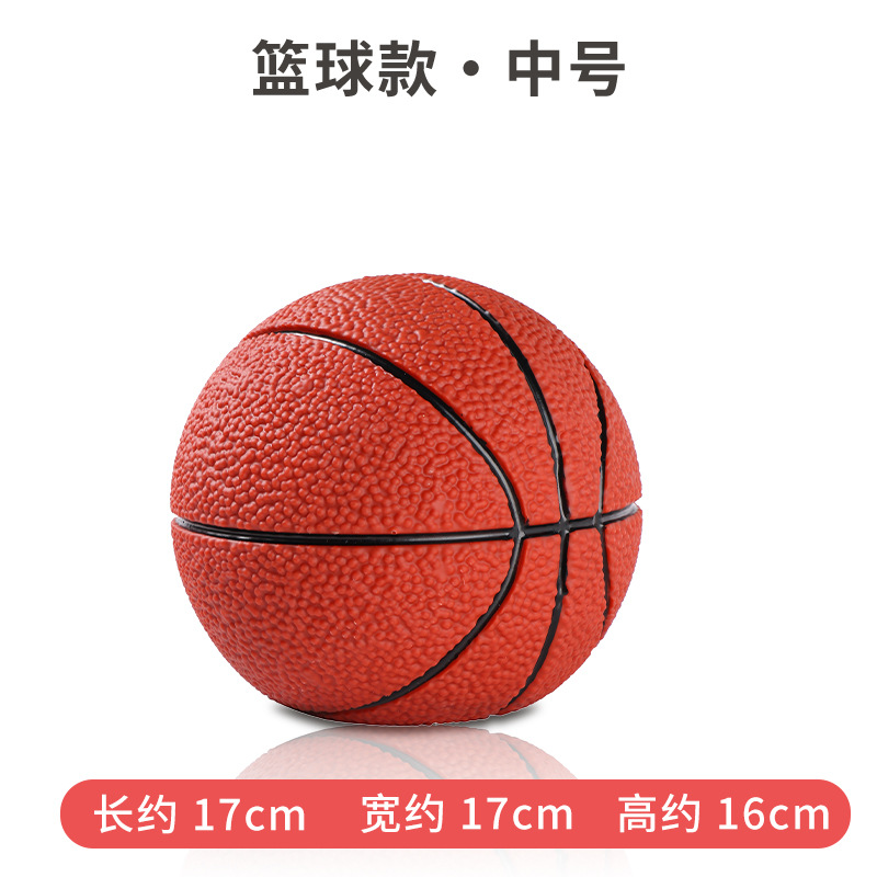 Vinyl Drop-Resistant Hand-Painted Football Coin Bank Creative Gift for Boys Savings Bank Basketball Desktop Study