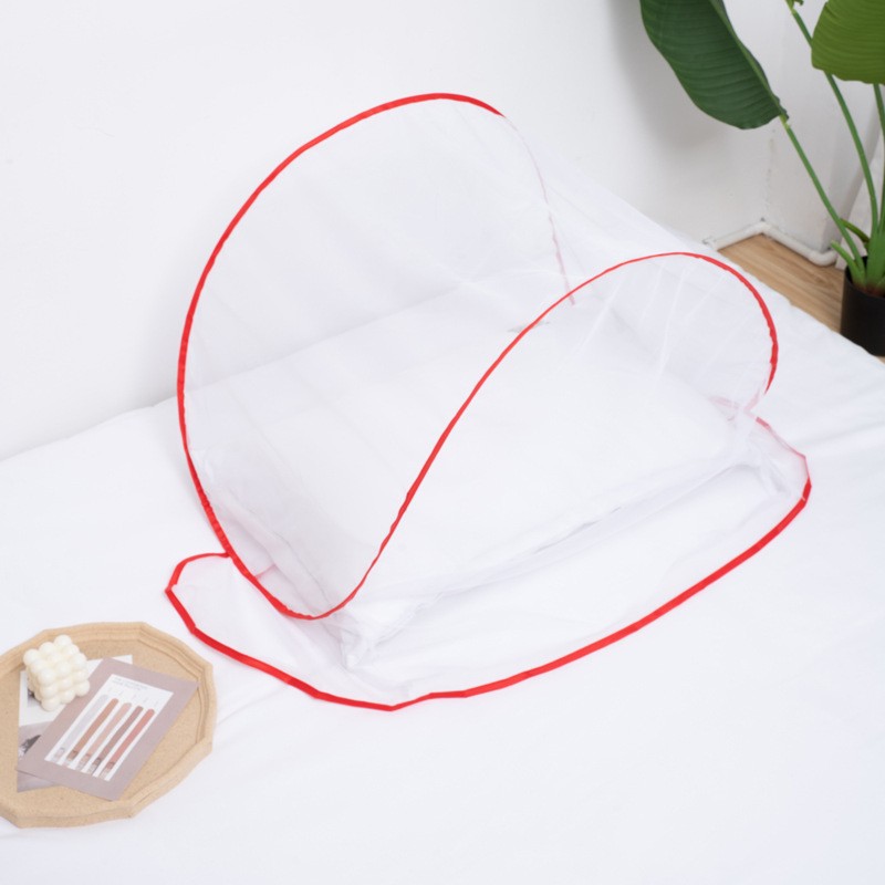 F Installation-Free Folding Small Sized Mosquito Net Mesh Cover Travel Business Trip New Mosquito Net round Head Facial Mini Anti-Mosquito
