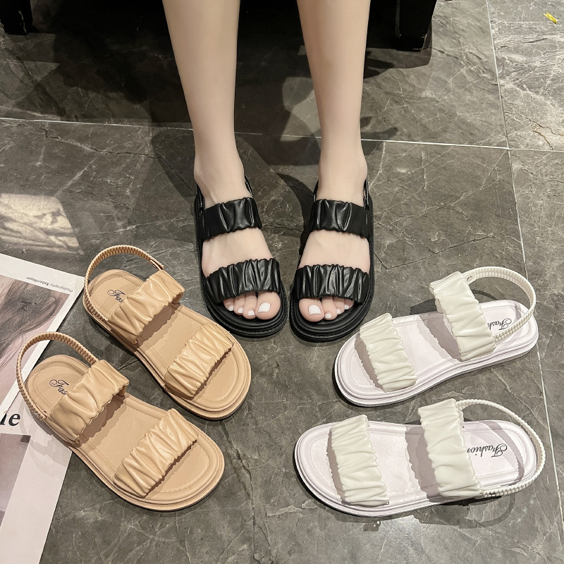 Women's Sandals and Slippers Summer New Home Indoor and Outdoor Non-Slip Fashion All-Matching Flat Beach Shoes Foreign Trade Wholesale