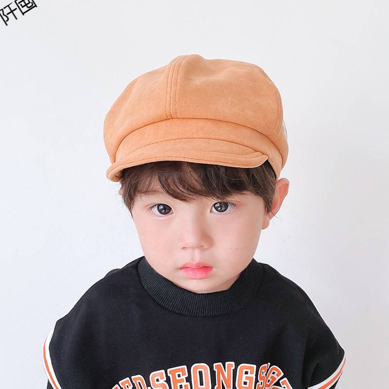 儿童帽子男潮鸭舌帽软檐秋款洋气时尚男童宝宝报童帽文艺贝雷成人