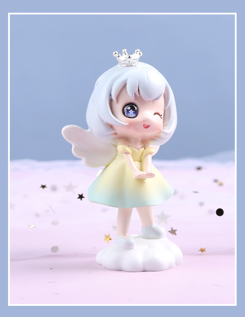 可爱天使女孩盲盒摆件 卡通人物手办家居桌面装饰品儿童生日礼物