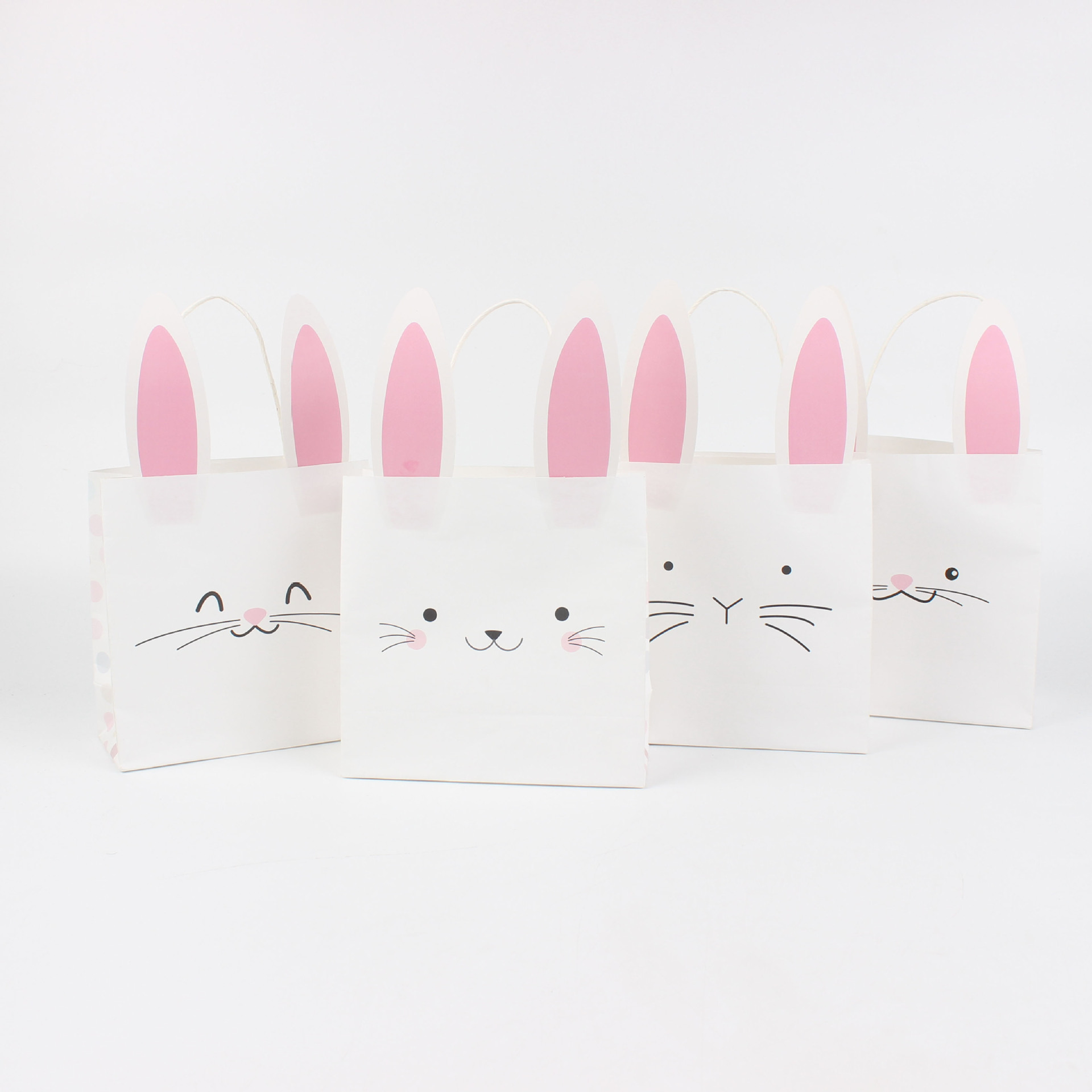 Amazon Hot Selling Easter Rabbit Ears Cartoon Gift Bag Tote Bag Creative Exquisite Paper Packaging Bags