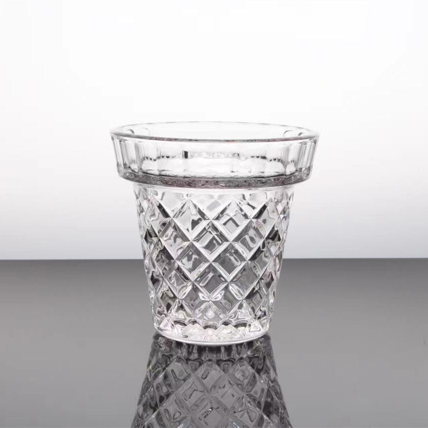 Crystal Glass Vase Transparent Light Luxury Flower Arrangement European-Style Home Living Room Creative Indoor Simple Wide Mouth Flower Pot Modern