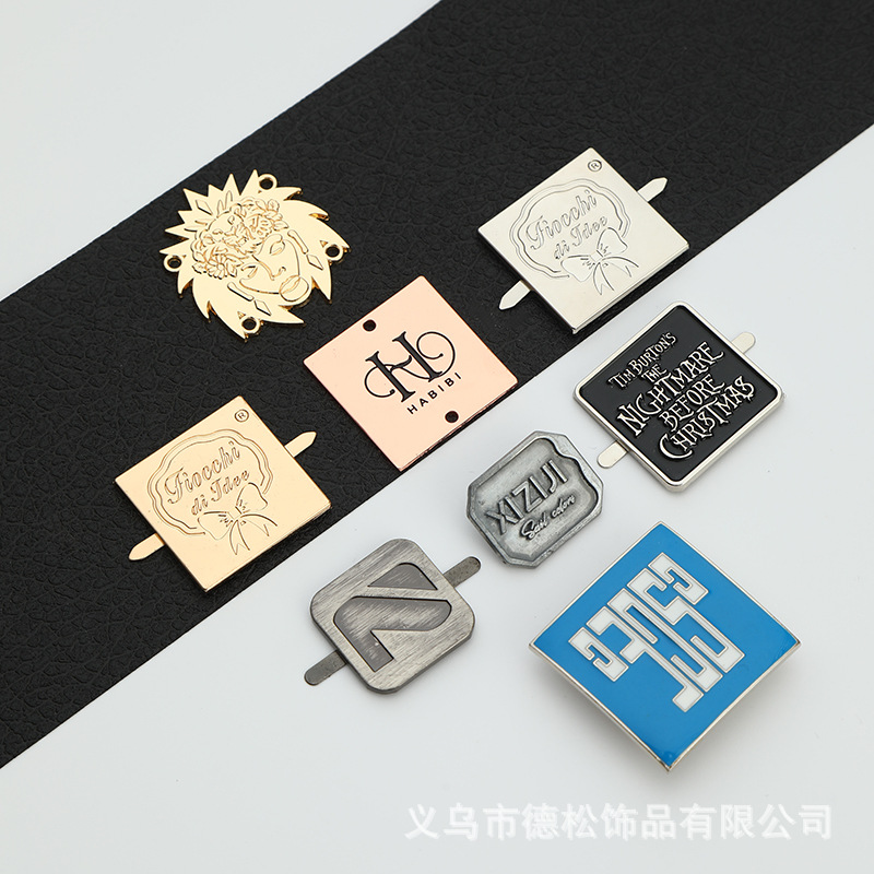 Die Casting Computer Bag Decoration Hardware Pin Sign Zinc Alloy Logo Concave-Convex Sign Hardware Cosmetic Bag Nameplate