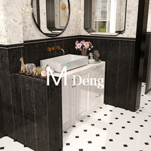 北欧卫生间厨房洗手间黑白方砖马赛克拼花格子砖防滑阳台浴室瓷砖