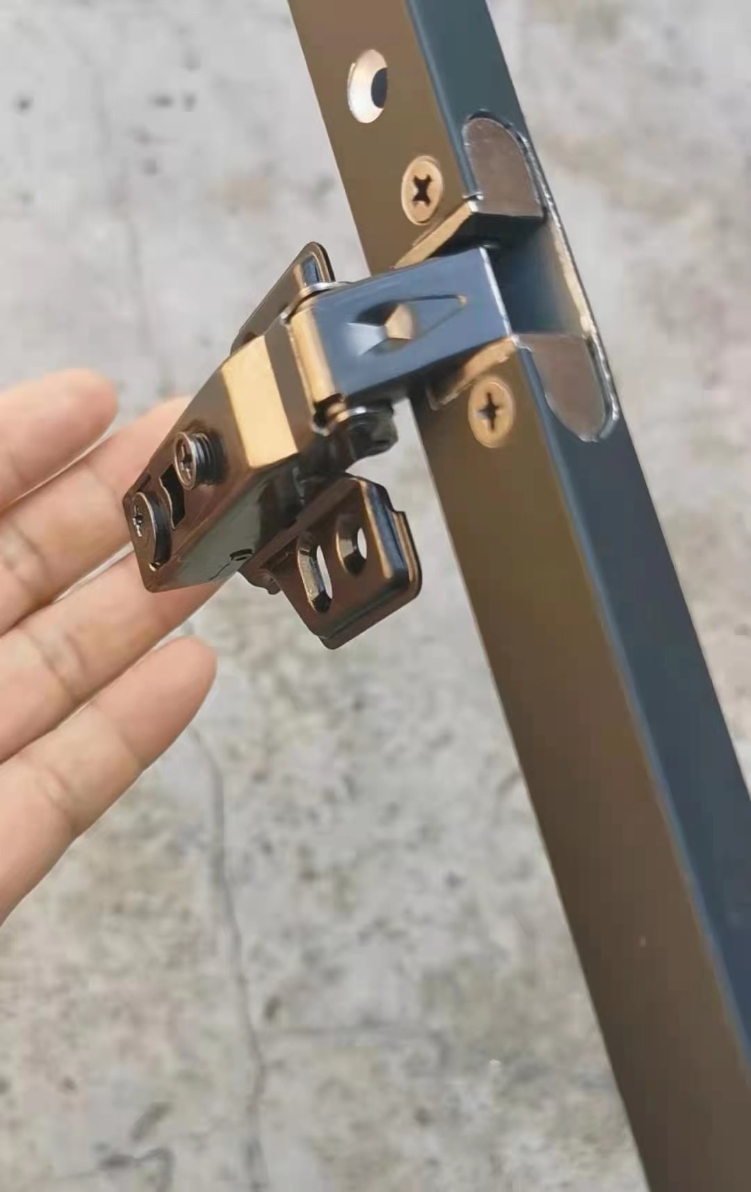 固定装二维调节窄边铝框门铰链玛瑙黑锖色免开孔液压铰链mb系列