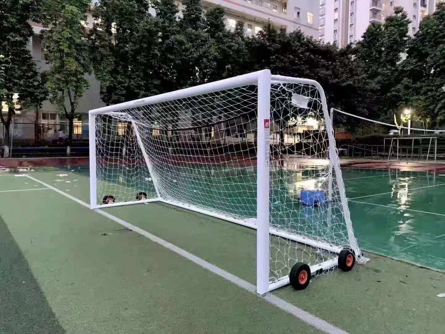 户外体育足球场移动带轮足球门5人7人11人铝合金足球框标准球网