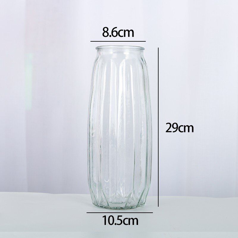 Nordic Lucky Bamboo Vase 30cm Vertical Edge Glass Vase Color Transparent Simple Glass Decorative Household Vases