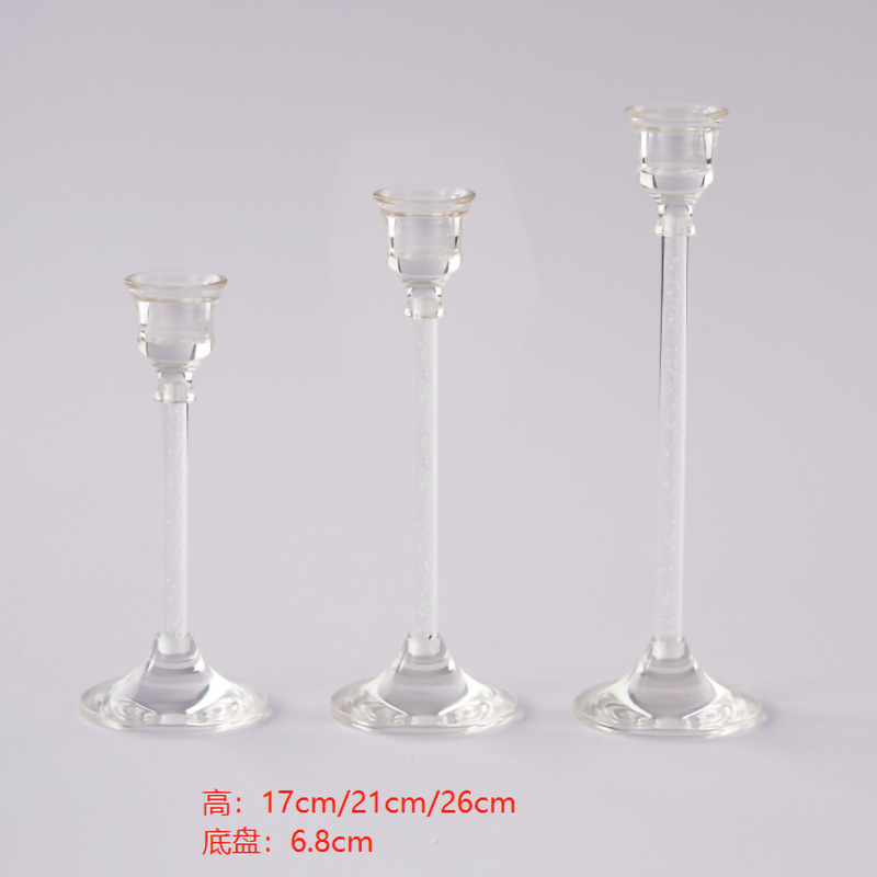 European Crystal Candle Holder Dining Table Candle Cup Decoration Candle Dinner Fashion Acrylic Candle Decoration