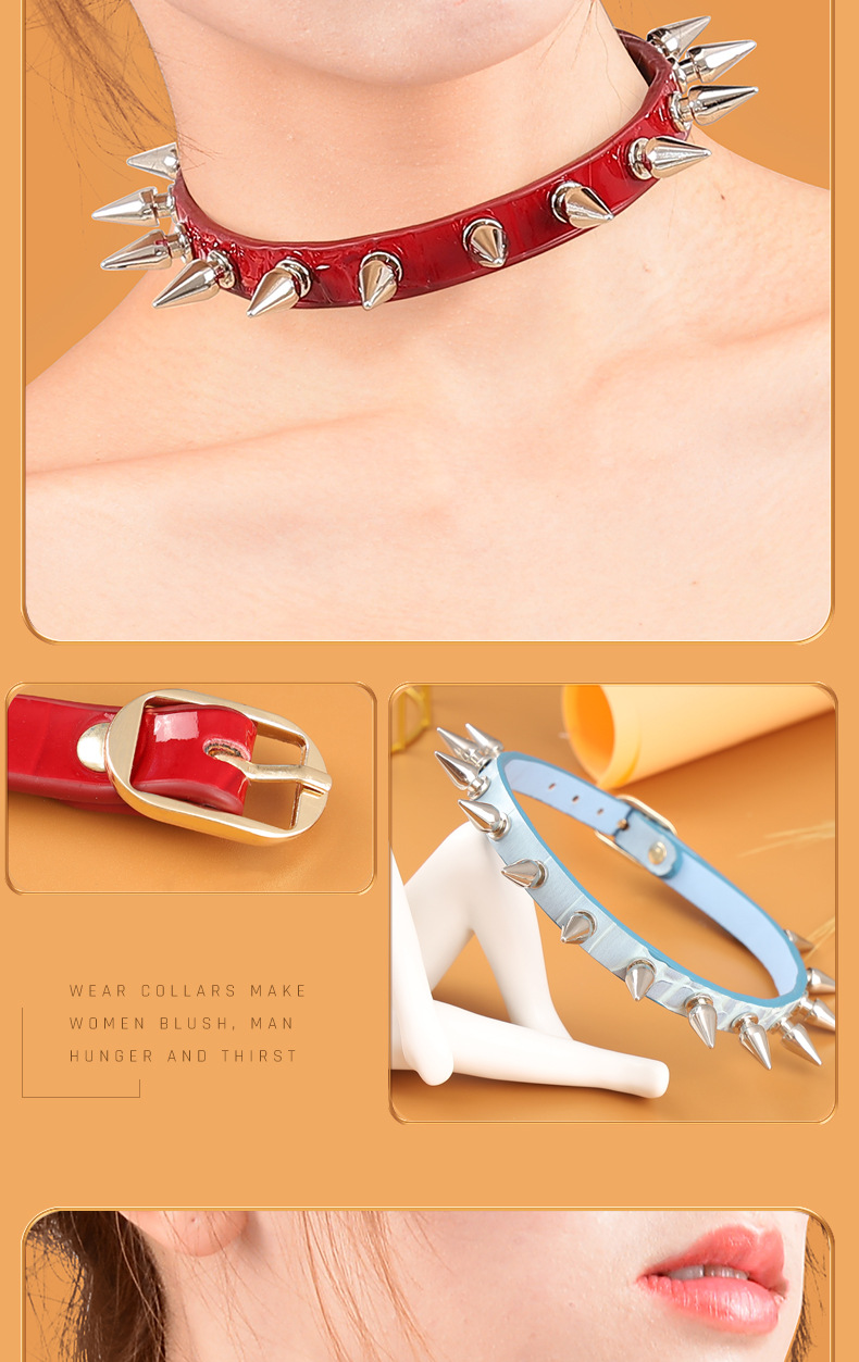 成人带刺项圈情趣用品性爱成人情侣sm调教情道具女性狗奴调教代发