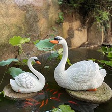 户外花园树脂动物模型仿真天鹅摆件别墅庭院假山鱼池喷水天鹅雕塑