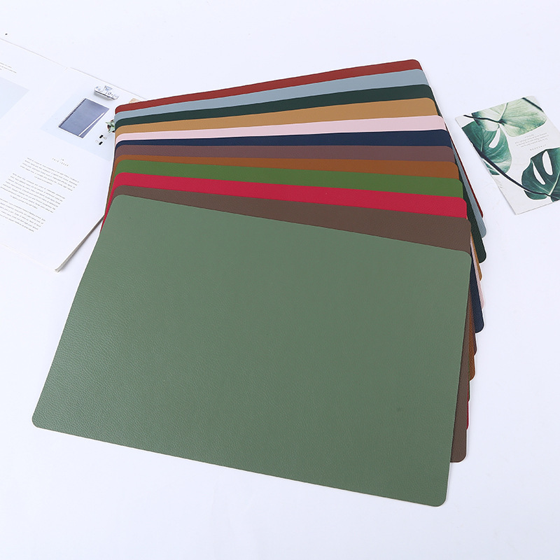 rectangular leather placemat waterproof placemat oil-proof western-style placemat double-sided leather placemat table mat placemats factory wholesale