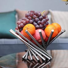 果盘不锈钢果篮饰品创意果盘达芬奇水果篮简约客厅水果篮户外果盘