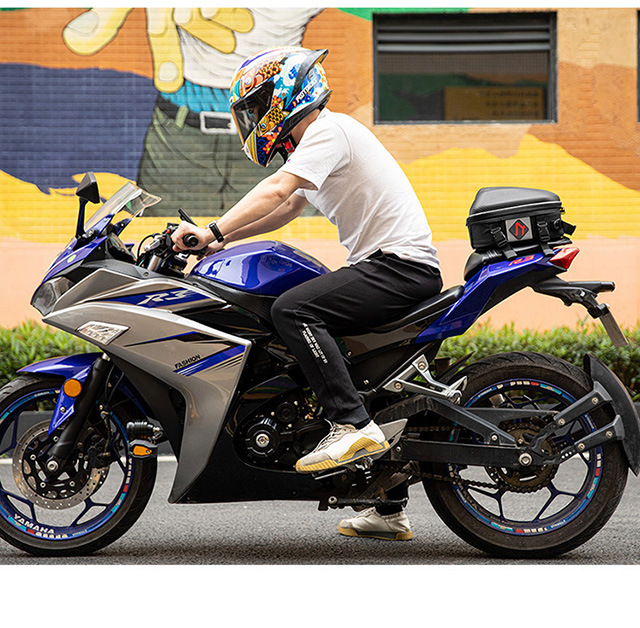 就驾友摩托车后坐包骑行尾包双肩防水碳纤纹硬壳背包硬壳机车包