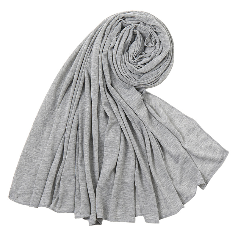 Spring and Summer Solid Color Mercerized Cotton Women's Scarf High Quality Elastic Breathable Indian Style Jersey Scarf Bs82