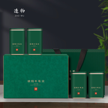 55元/套,绿色造物信阳毛尖四合一礼盒,10套/箱