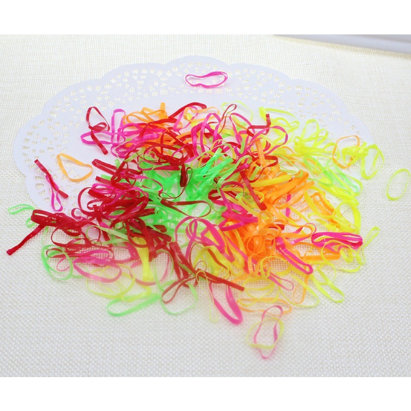 Wholesale Bag Black, Colors Children's Disposable Elastic Rubber Band Hair Band Hair Ring Head 300 Pieces
