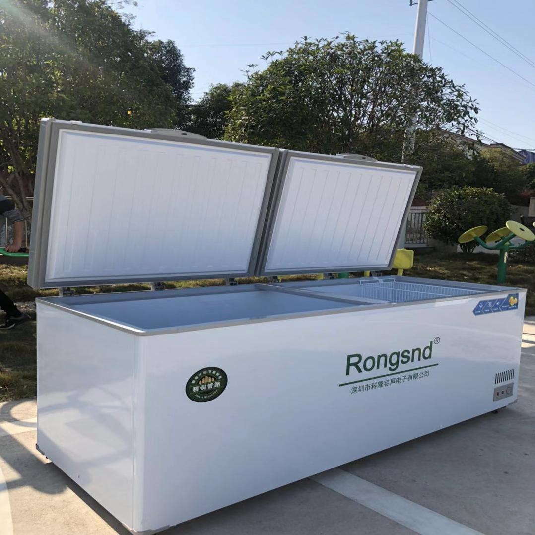 包邮1080超市商用大容量冰柜卧式大冷柜冷藏冷冻铜管冻肉保鲜