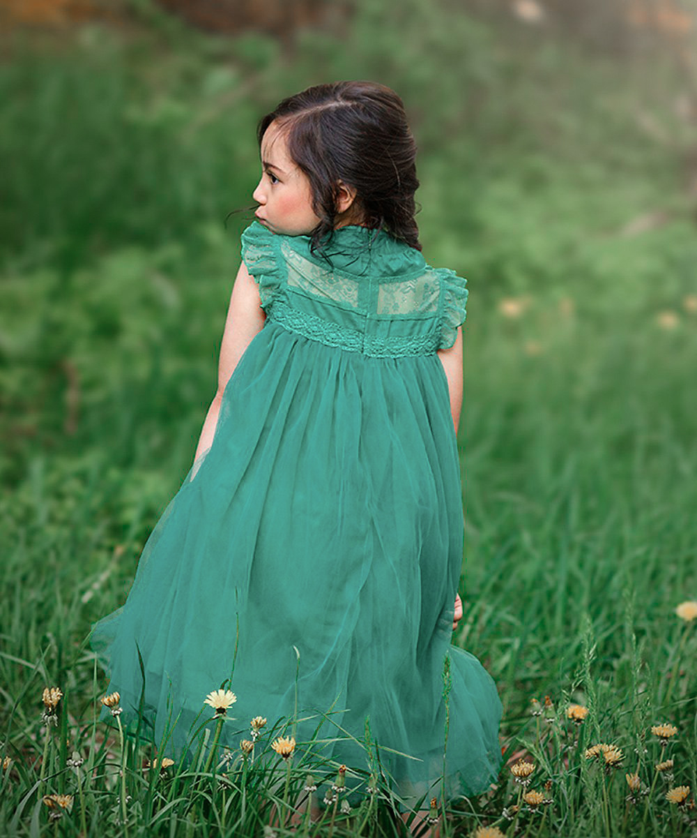 女童蕾丝连衣裙欧美女孩童装蓬蓬网纱裙花童礼服公主裙儿童洗礼服