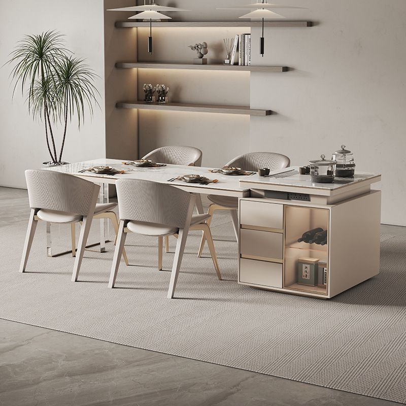 轻奢岛台岩板餐桌茶桌一体两用现代简约设计师新款茶台亚克力餐桌