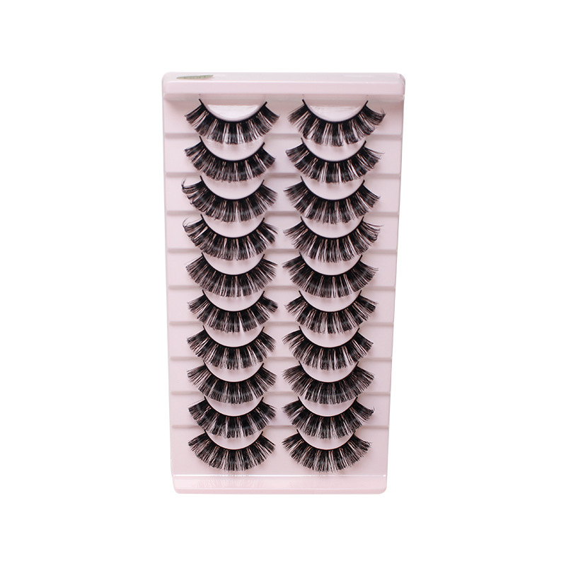 Dingsen False Eyelashes Factory Cross-Border Stable Supply 10 Pairs DD Warped Holiday Eyelashes Russian Volume Set