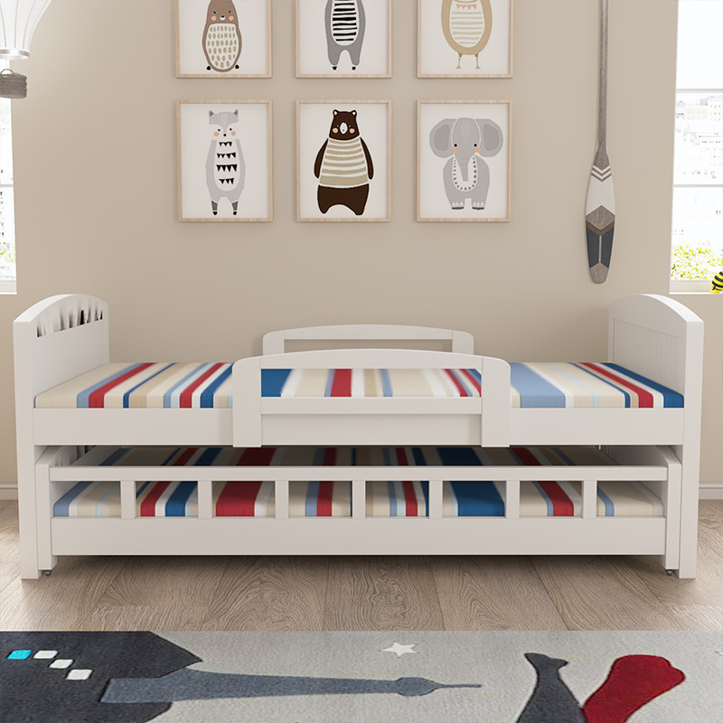 实木拖床抽拉床子母床拖床高低床带拖床推拉床伸缩床儿童床上下床