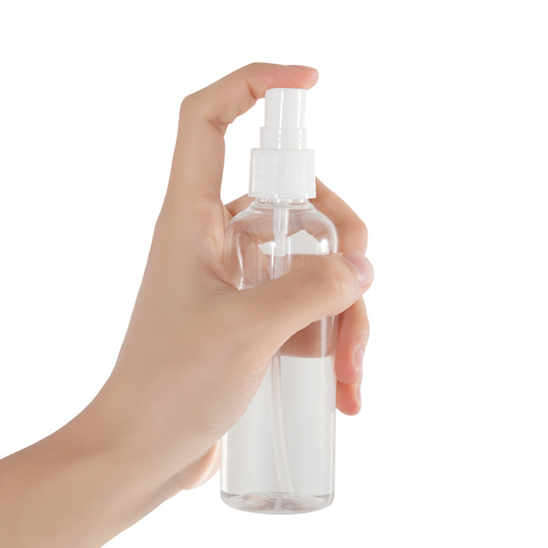 Small Travel Storage Bottle Transparent Florida Water Perfume Alcohol Portable Plastic Press Small Spray Bottle Disinfection Spray Bottle