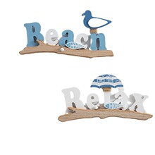 跨境家居摆件挂件创意沙滩休息密度板连体挂牌字母装饰品批发