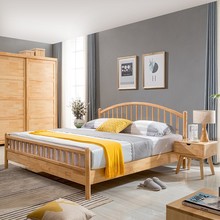 温莎床实木床北欧简约现代欧式床1.8米双人床1.5米极简轻奢次卧床