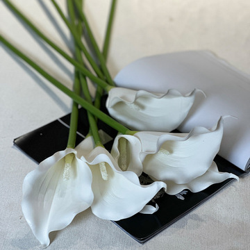 手感长杆马蹄莲家居酒店餐桌装饰花束婚庆婚礼堂插花拍照道具假花