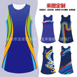 定制潮牌欧美风数码印圆领T恤背心裙女款休闲运动无袖连衣短裙