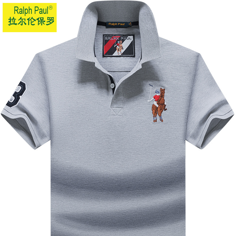 保罗男装短袖t恤翻领商务大码宽松休闲男式青年体恤polo衫潮