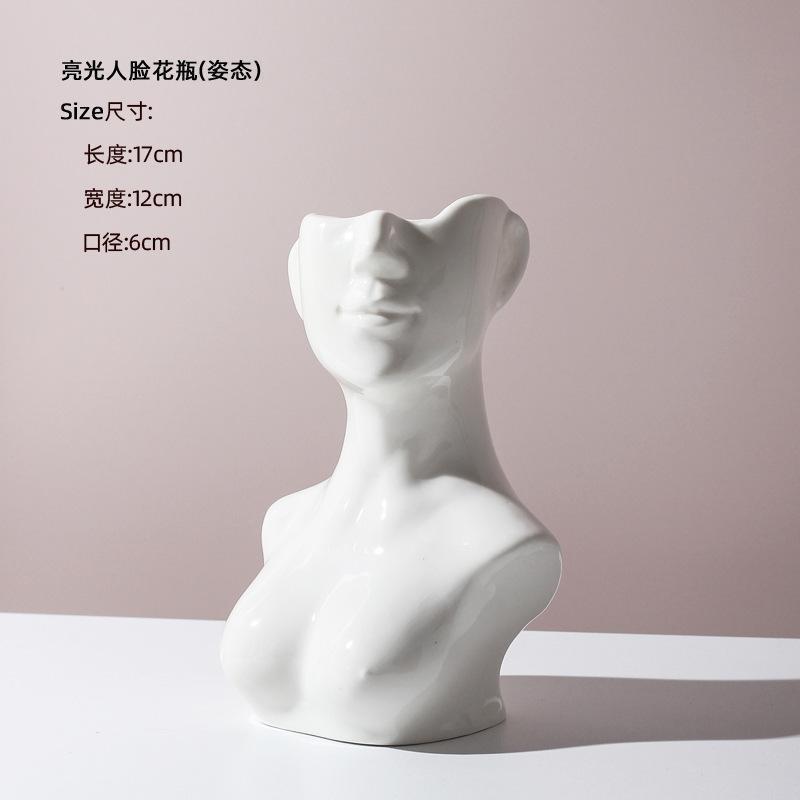 Human Body Ceramic Vase Human Body Modeling Art Vase Nordic Home Decoration Ceramic Vase White Ceramic Vase