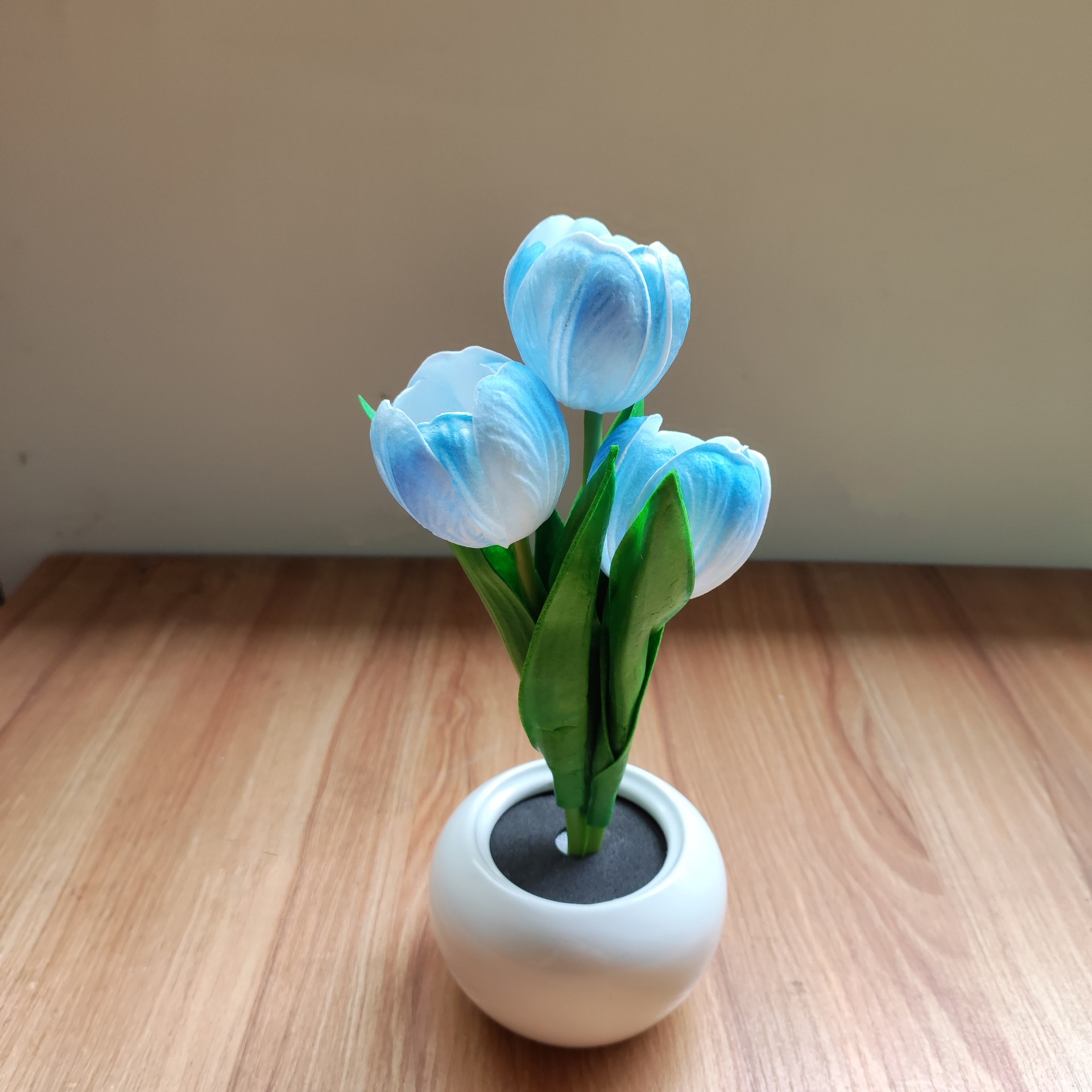 New Led Tulip Small Night Lamp Simulation Bouquet Bedroom Bedside Decoration Ambience Light Father's Day Creative Gift