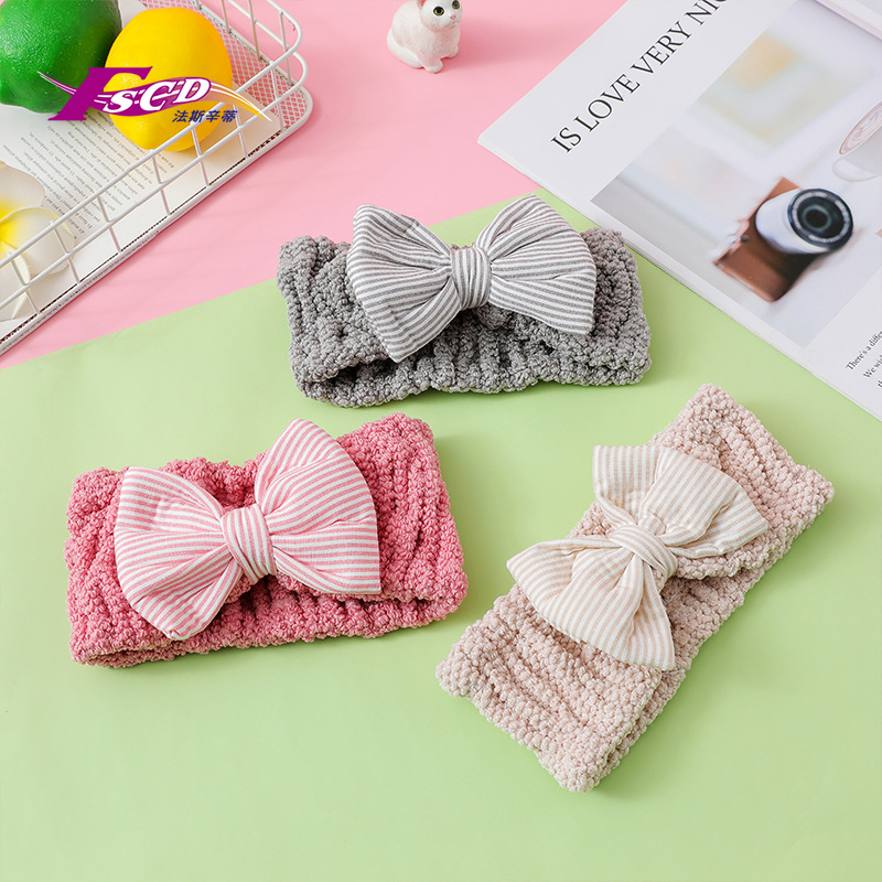 Cross-Border Makeup Mask Bow Hair Band Microfiber Hair Band Cute Absorbent Face Wash Headband Headband