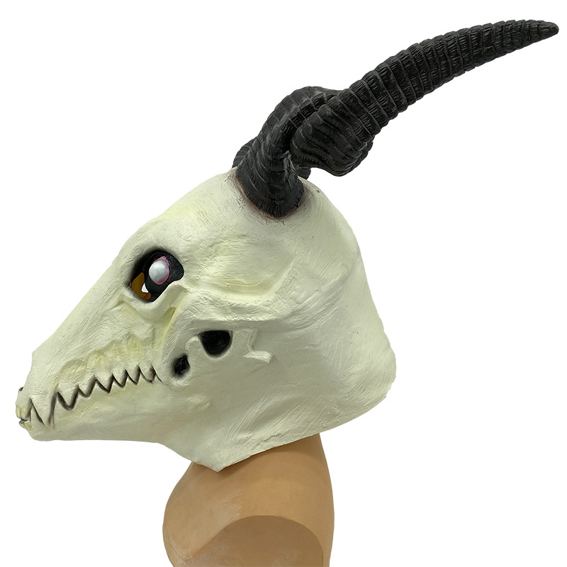 万圣节影视周边魔法使的新娘面具 山羊乳胶头套 化妆舞会派对道具