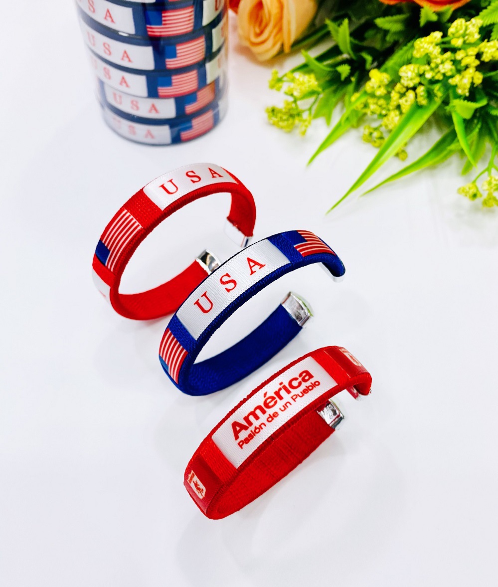 in Stock Usa Independence Day Usa America Flag Pattern Braided Bracelet Celebration Supplies Type C Bracelet